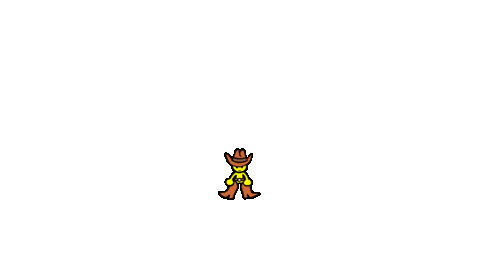 Cowboy and a tumbleweed